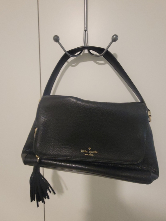kate spade Handbags - kate spade Black Pebbled Leather Shoulder Bag with Tassel